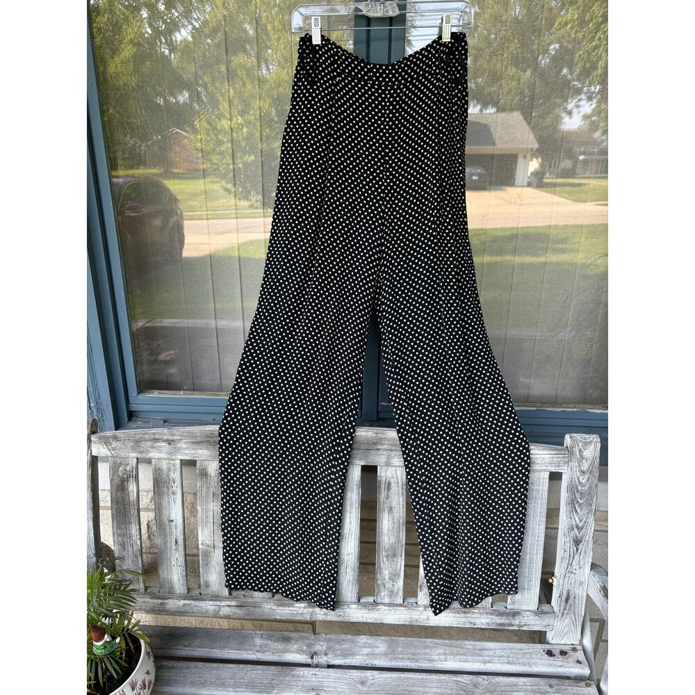 Ellen Tracy 90s black polka dot career pants trousers flaw